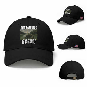 The Water is Great Swamp Monster Reflecting Pool Baseball Cap Funny Washington DC Algae Creature Meme