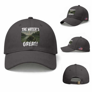 The Water is Great Swamp Monster Reflecting Pool Baseball Cap Funny Washington DC Algae Creature Meme