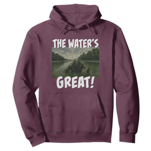 The Water is Great Swamp Monster Reflecting Pool Hoodie Funny Washington DC Algae Creature Meme
