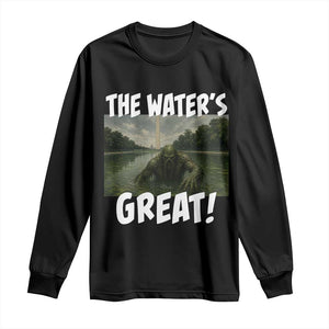 The Water is Great Swamp Monster Reflecting Pool Long Sleeve Shirt Funny Washington DC Algae Creature Meme