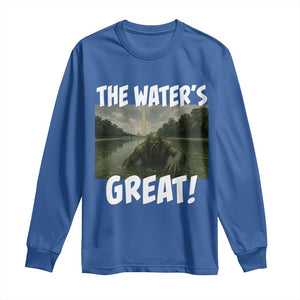 The Water is Great Swamp Monster Reflecting Pool Long Sleeve Shirt Funny Washington DC Algae Creature Meme