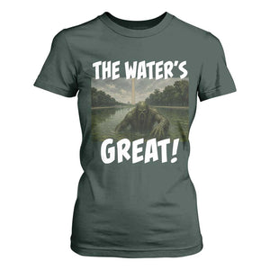 The Water is Great Swamp Monster Reflecting Pool T Shirt For Women Funny Washington DC Algae Creature Meme