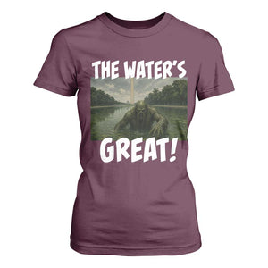 The Water is Great Swamp Monster Reflecting Pool T Shirt For Women Funny Washington DC Algae Creature Meme