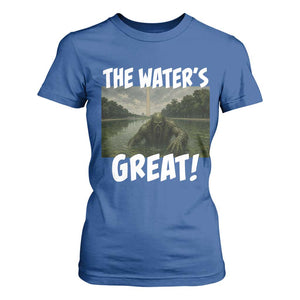 The Water is Great Swamp Monster Reflecting Pool T Shirt For Women Funny Washington DC Algae Creature Meme