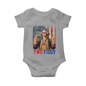 Two Fiddy George Washington Peace Signs Baby Onesie Funny Semiquincentennial Hip Hop Style President