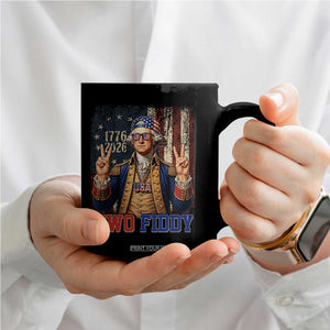 Two Fiddy George Washington Peace Signs Coffee Mug Funny Semiquincentennial Hip Hop Style President