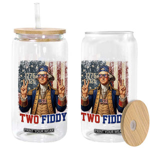 Two Fiddy George Washington Peace Signs Glass Can Funny Semiquincentennial Hip Hop Style President