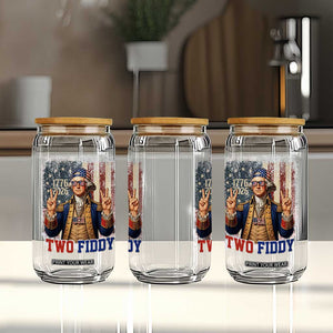 Two Fiddy George Washington Peace Signs Glass Can Funny Semiquincentennial Hip Hop Style President