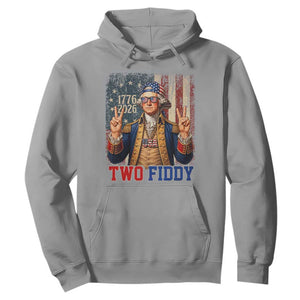 Two Fiddy George Washington Peace Signs Hoodie Funny Semiquincentennial Hip Hop Style President