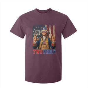 Two Fiddy George Washington Peace Signs T Shirt For Kid Funny Semiquincentennial Hip Hop Style President