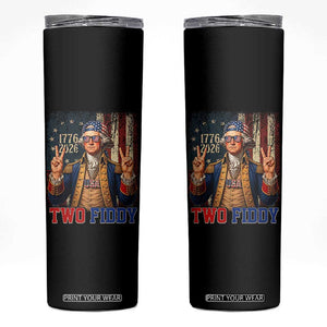 Two Fiddy George Washington Peace Signs Skinny Tumbler Funny Semiquincentennial Hip Hop Style President