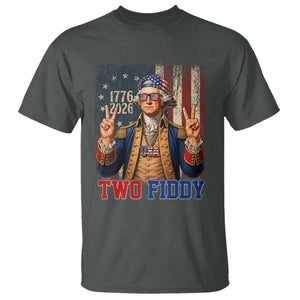 Two Fiddy George Washington Peace Signs T Shirt Funny Semiquincentennial Hip Hop Style President