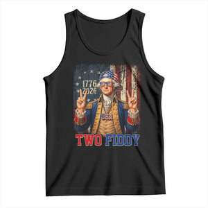Two Fiddy George Washington Peace Signs Tank Top Funny Semiquincentennial Hip Hop Style President