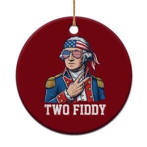 Two Fiddy George Washington Bandana Ceramic Ornament Funny Cool Sunglasses American Flag Headband Peace Sign Patriotic
