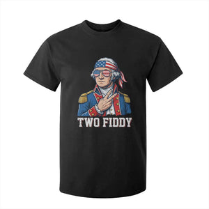 Two Fiddy George Washington Bandana T Shirt For Kid Funny Cool Sunglasses American Flag Headband Peace Sign Patriotic
