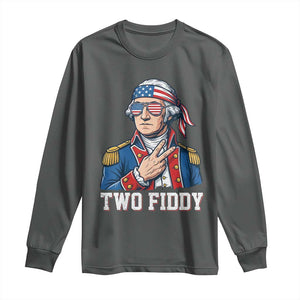 Two Fiddy George Washington Bandana Long Sleeve Shirt Funny Cool Sunglasses American Flag Headband Peace Sign Patriotic