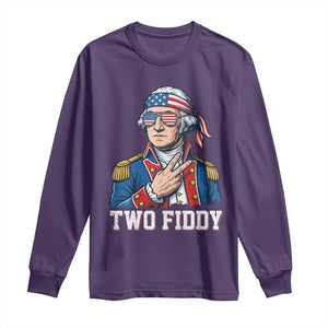 Two Fiddy George Washington Bandana Long Sleeve Shirt Funny Cool Sunglasses American Flag Headband Peace Sign Patriotic
