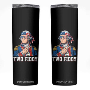 Two Fiddy George Washington Bandana Skinny Tumbler Funny Cool Sunglasses American Flag Headband Peace Sign Patriotic