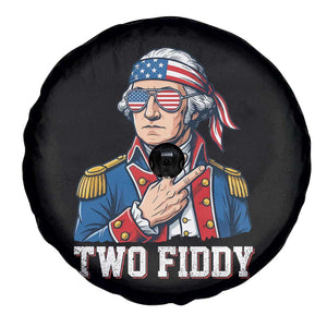 Two Fiddy George Washington Bandana Spare Tire Cover Funny Cool Sunglasses American Flag Headband Peace Sign Patriotic