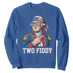 Two Fiddy George Washington Bandana Sweatshirt Funny Cool Sunglasses American Flag Headband Peace Sign Patriotic