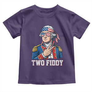 Two Fiddy George Washington Bandana Toddler T Shirt Funny Cool Sunglasses American Flag Headband Peace Sign Patriotic