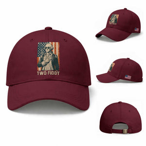 Two Fiddy Vintage George Washington Baseball Cap Funny Sunglasses Peace Sign Retro American Flag Semiquincentennial