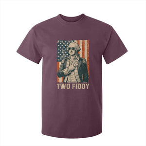 Two Fiddy Vintage George Washington T Shirt For Kid Funny Sunglasses Peace Sign Retro American Flag Semiquincentennial