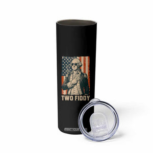 Two Fiddy Vintage George Washington Skinny Tumbler Funny Sunglasses Peace Sign Retro American Flag Semiquincentennial
