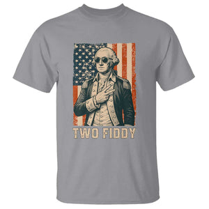 Two Fiddy Vintage George Washington T Shirt Funny Sunglasses Peace Sign Retro American Flag Semiquincentennial