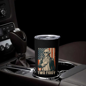 Two Fiddy Vintage George Washington Tumbler Cup Funny Sunglasses Peace Sign Retro American Flag Semiquincentennial