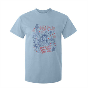Pledge Allegiance To Your Hands Team Vibes T Shirt For Kid Statue of Liberty Doodle Americana Graphic
