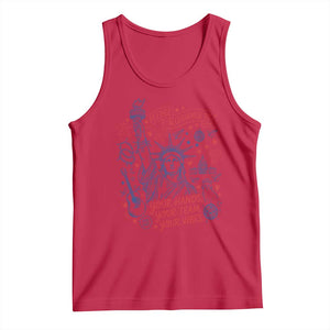 Pledge Allegiance To Your Hands Team Vibes Tank Top Statue of Liberty Doodle Americana Graphic