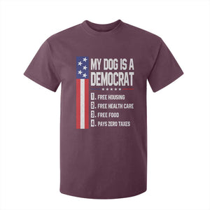 My Dog Is A Democrat Funny Conservative Humor T Shirt For Kid Dog Owner Joke Political Satire