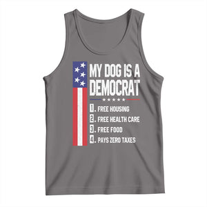 My Dog Is A Democrat Funny Conservative Humor Tank Top Dog Owner Joke Political Satire
