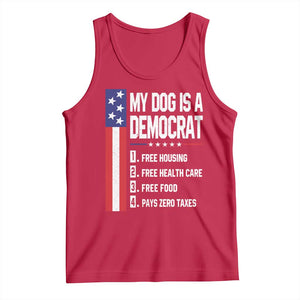 My Dog Is A Democrat Funny Conservative Humor Tank Top Dog Owner Joke Political Satire