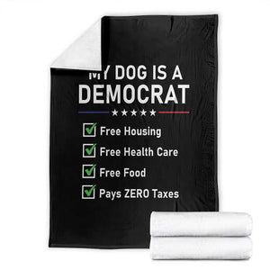 My Dog Is A Democrat Satirical Checklist Throw Blanket Funny Conservative Humor Dog Owner Gifts