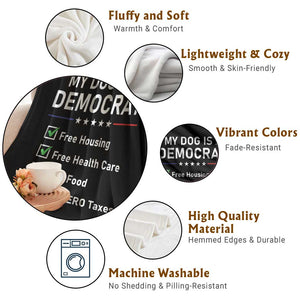 My Dog Is A Democrat Satirical Checklist Throw Blanket Funny Conservative Humor Dog Owner Gifts