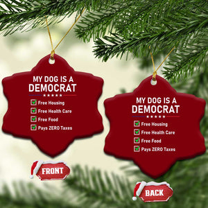 My Dog Is A Democrat Satirical Checklist Ceramic Ornament Funny Conservative Humor Dog Owner Gifts