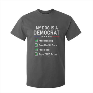 My Dog Is A Democrat Satirical Checklist T Shirt For Kid Funny Conservative Humor Dog Owner Gifts