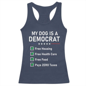 My Dog Is A Democrat Satirical Checklist Racerback Tank Top Funny Conservative Humor Dog Owner Gifts