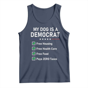 My Dog Is A Democrat Satirical Checklist Tank Top Funny Conservative Humor Dog Owner Gifts
