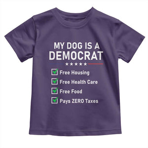 My Dog Is A Democrat Satirical Checklist Toddler T Shirt Funny Conservative Humor Dog Owner Gifts