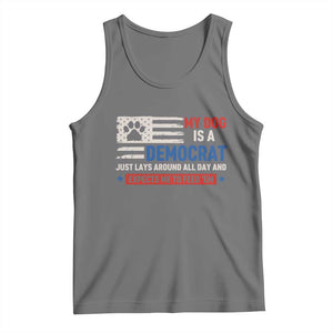 My Dog Is A Democrat American Paw Flag Patriotic Tank Top Just Lays Around Expects To Be Fed Conservative Humor Dog Owner