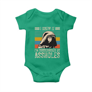 Funny I Knew It Im Surrounded by Axxholes Sci-fi Parody Baby Onesie Retro Sunset Space Vintage 1980s Movie Quote Inspo Meme TS02 Irish Green Print Your Wear