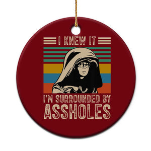 Funny I Knew It Im Surrounded by Axxholes Sci-fi Parody Ceramic Ornament Retro Sunset Space Vintage 1980s Movie Quote Inspo Meme TS02 1pc Red Print Your Wear