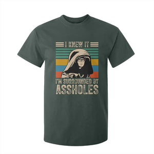 Funny I Knew It Im Surrounded by Axxholes Sci-fi Parody T Shirt For Kid Retro Sunset Space Vintage 1980s Movie Quote Inspo Meme TS02 Dark Forest Green Print Your Wear