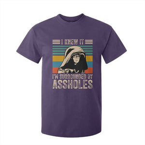 Funny I Knew It Im Surrounded by Axxholes Sci-fi Parody T Shirt For Kid Retro Sunset Space Vintage 1980s Movie Quote Inspo Meme TS02 Purple Print Your Wear