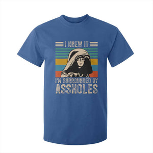 Funny I Knew It Im Surrounded by Axxholes Sci-fi Parody T Shirt For Kid Retro Sunset Space Vintage 1980s Movie Quote Inspo Meme TS02 Royal Blue Print Your Wear