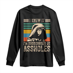 Funny I Knew It Im Surrounded by Axxholes Sci-fi Parody Long Sleeve Shirt Retro Sunset Space Vintage 1980s Movie Quote Inspo Meme TS02 Black Print Your Wear
