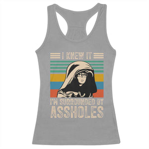 Funny I Knew It Im Surrounded by Axxholes Sci-fi Parody Racerback Tank Top Retro Sunset Space Vintage 1980s Movie Quote Inspo Meme TS02 Sport Gray Print Your Wear
